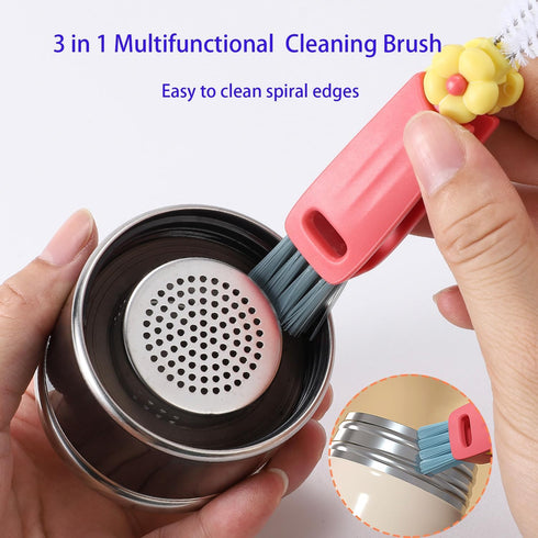 Shrunqi 3 1 1 in Cup Lid Cleaning Brush, Multifunctional Cleaning Brush Portable Cup Lid Cleaner for Bottle Gap Tight