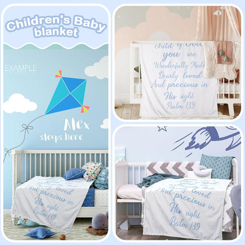 Communion Rtteri Christian Baby Gifts Plush Baby Blanket with Dotted Backing First Gift Baptism Blanket Scripture