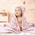 Hahafelt 2 100% 32x32inch Pcs Pink Bow Baby Hooded Towels for Newborn Muslin Cotton Baby Bath Towel with Hood