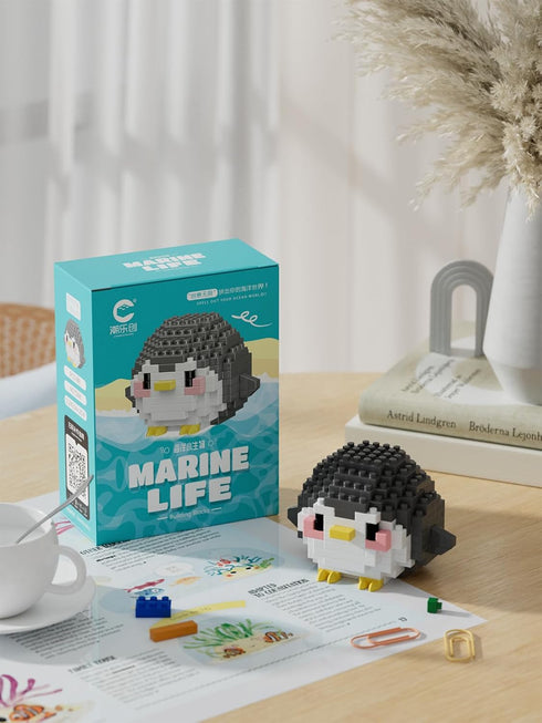 Jollcnoia Penguins Cute Sea Animals Creature Building Toy Blocks Marine Life Mini Bricks Micro Building Toys