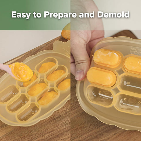 Haakaa Silicone Nibble Freezer Tray, Breastmilk Teething Popsicle Mold, Baby Food Maker, Ice Cube Tray, BPA Free Banana