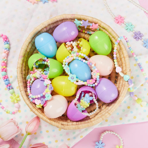 12 Pack Set JOYIN Prefilled Easter Eggs with Jewelry Toys, Different Designs of Necklaces and Bracelets Girls Jewelry