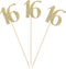 Pack of 10 Gold Glitter 16th Birthday Centerpiece Sticks, Number Age 16 Table Topper Anniversary Party Decorations