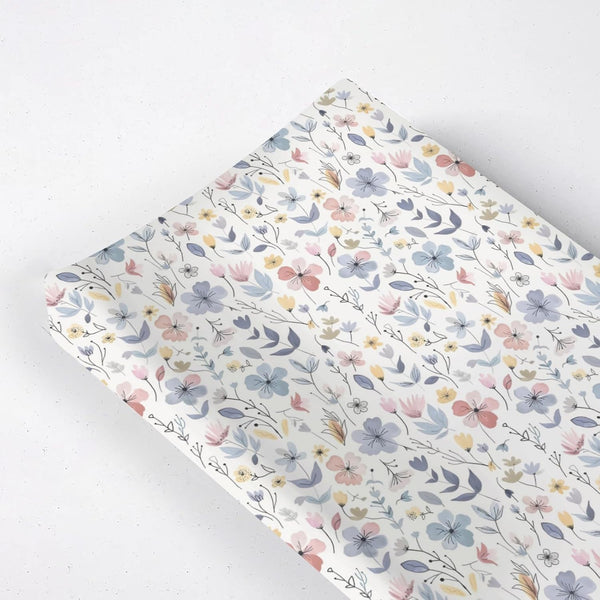 KuphiL10C Spring Summer Pastel Flowers Leaves Baby Changing Pad Cover, Unisex Floral Nursery