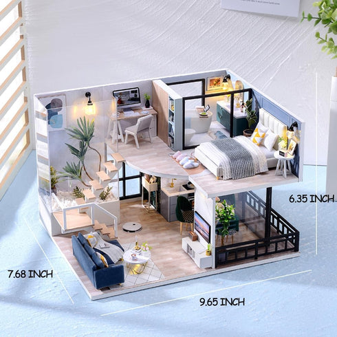 Miniature Doll House Kit, DIY Mini House for Adults, Miniature Kit