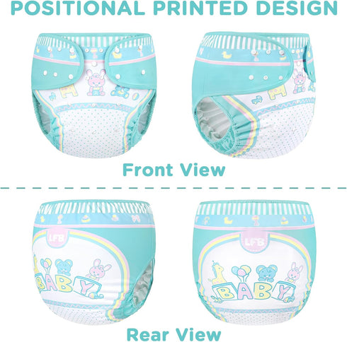 Littleforbig Adjustable Reusable Waterproof Cloth Adult Diaper Wrap Cover - Size M