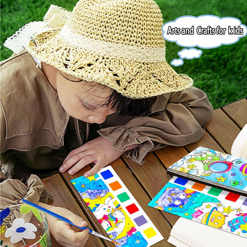 5Pack Sets 4-8, JUNQIU Water Color Paint for Kids, Paint With Water Books for Kids Ages Pocket Watercolor Painting