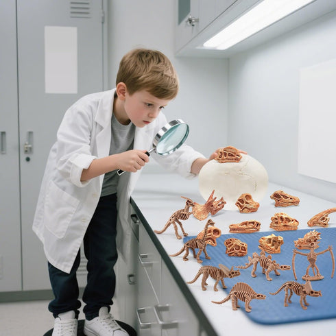 23PCS LC JoyCre Mini Dinosaur Bones and Dinosaur Fossil Skeleton - Plastic Dino Figure Bones for Kids Sandbox Toys
