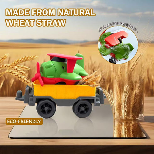 Baimiby Set 3-5, Set 3 4 5 6 Christmas Toy Train for Toddlers Small Train Toys Locomotive with Airplane Wagon Train