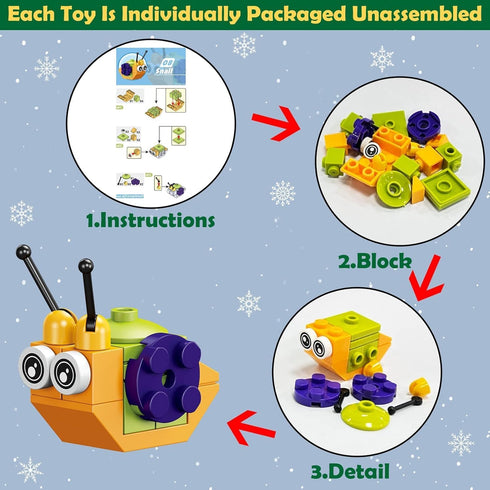 2025 24 Countdown 12 1 Christmas Advent Calendar with Building Blocks for Kids, Days Christmas Calendars In Building