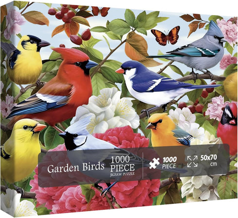 Bird Puzzle for Adults - 1000 Piece Flower Jigsaw Puzzles with Animals - Nature Garden Puzzle