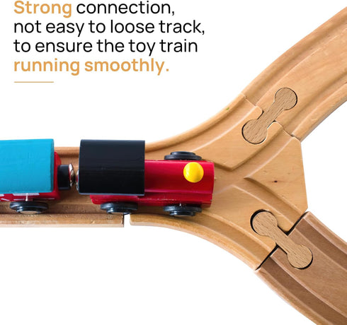 UOMTREO 25 Sets Pcs Wood Dog Bone Track Adapter, Train Track Pieces for Teens, Compatible with All Wooden Train Track