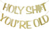 Holy You're Old Banner Gold Glitter for 30th to 90th Birthday, Funny Birthday Banner Sign Bunting Party Decor