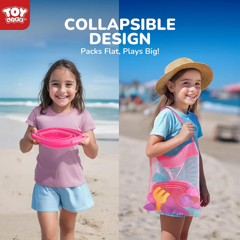 23 4-8 Summer TOY Life Pcs Unicorn Beach Toys for Kids Ages Collapsible Sand Toys with Silicone Bucket Shovels & Sand