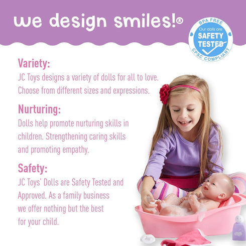10 Set 13" 2+, Piece Deluxe Diaper Bag Gift | Feat. Realistic Smiling Baby Newborn Doll | La Newborn - JC Toys | All