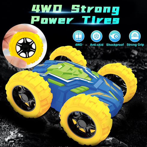 2-4, 3 2 3 4 5 6 MSHALADE Toys Cars for Ages Double-Sided Monster Truck Toys, Stunt Push and Go Friction Cars, Year Old