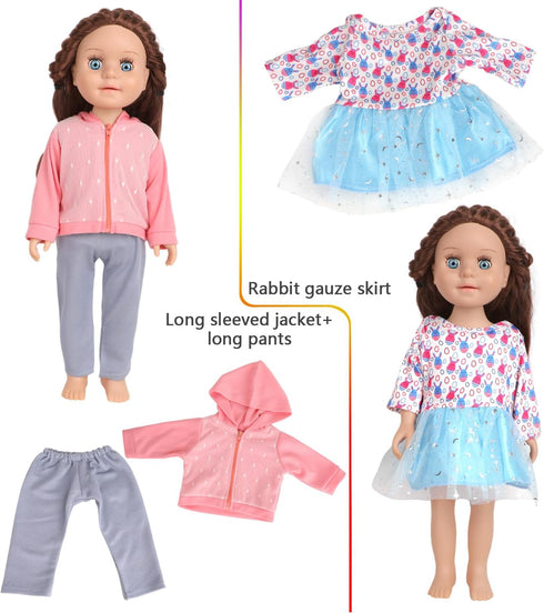 10 Sets 18 Inch 10 of American Doll Clothes, Including of Doll Clothing Dress Outfits for Gift Dolls, Birthday Gifts