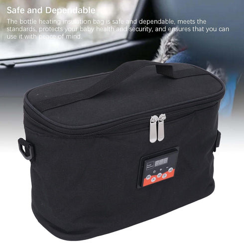 Portable Car Baby Bottle Warmer with Digital Display Screen, Adjustable Temperature Milk Heater Bag Food Warmer Bag