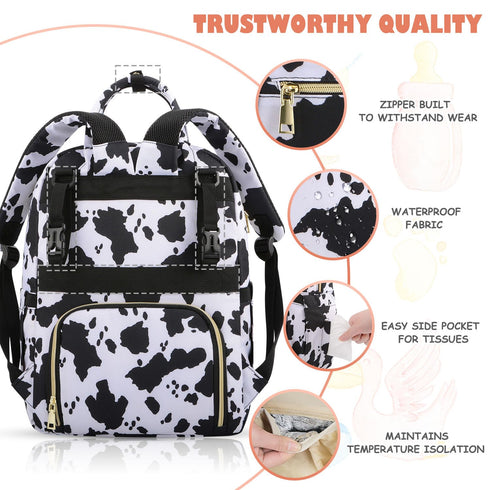 Backpack, Backpack Tenot Baby Diaper Bag Travel Diaper Bags for Baby Girl Boy Large Capacity Baby Bag for Women Cow