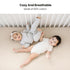 2 Pack, 52"x28" Konssy Muslin Crib Sheets for Boys, Soft Cotton Neutral Baby Sheets for Standard Crib Mattress (Fog