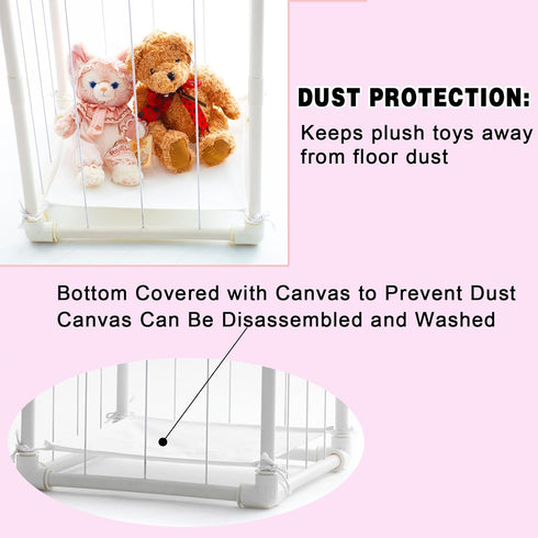 INFTOYCO Large Stuffed Animal Storage Zoo Cage Holder, Upgradation PVC Stuffed Animal Storage Organizer, Space Saving