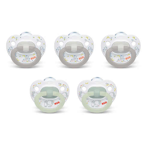 NUK Comfy Orthodontic Pacifiers for 0-6 Months, BPA-Free, 5-Pack, Soft & Durable Design