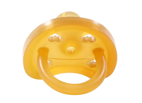 1 Count (12-18 SWEETIE Rubber Pacifier Natural Rubber Pacifier Rounded Heart Shape Rubber Original Natural Rubber