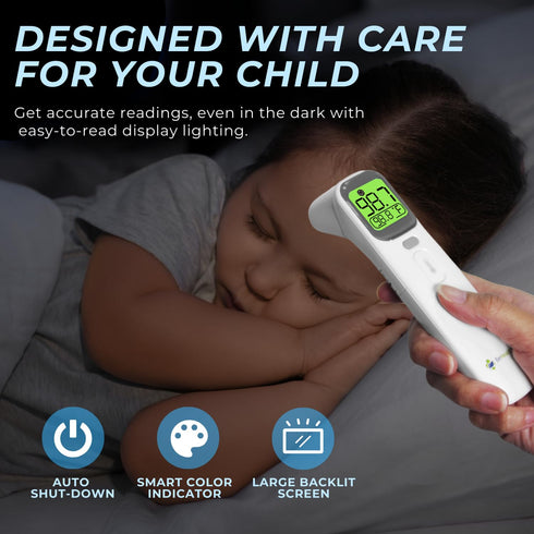 Multifunction 4-in-1 Infrared Thermometer, Non-Contact, Large LCD Display, High Accuracy, Forehead and Ear Thermometer
