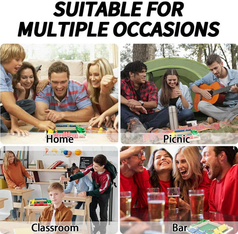 Nicecho Shut The Box Dice Game, 2-4 Player Family Wooden Board Game for Adults and Kids