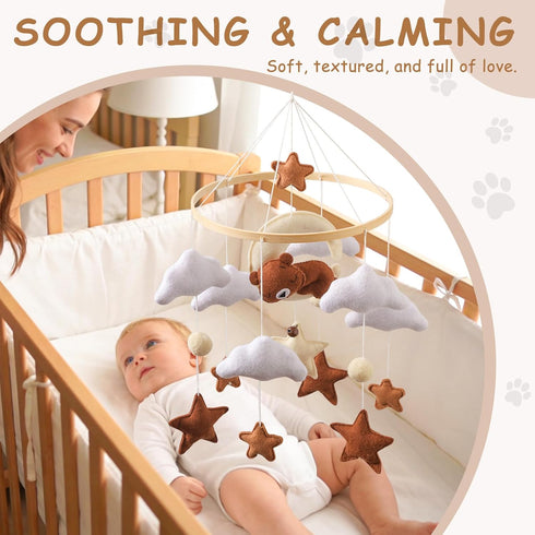 Wonderoo by Wowo Baby Mobile for Crib Handmade Hanging Felt Nursery Mobile Fits Most Crib Arms Gender-Neutral Boho