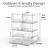 Farazza 6-Pack Set Countertop Clear Baby Bottle Organizer For Cabinet, Storage Bins with Pull-Out Drawers, Organizer