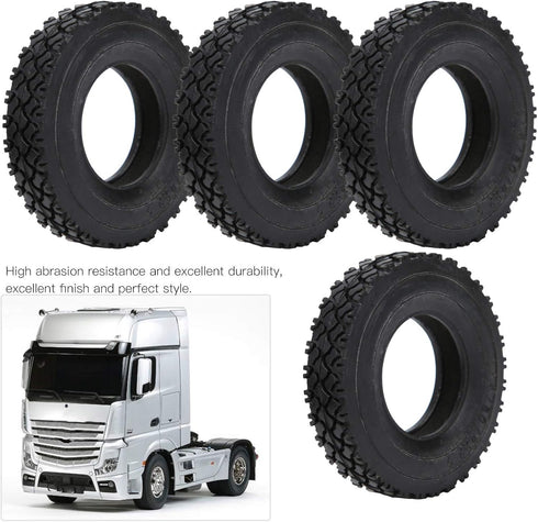4PCS RC Tires, 20mm RC Car Tire RC Car Parts Width Shoe Sole Patterm Tyre Spare Parts Fit for Tamiya Tractor Truck 1/14 RC Car Accessory RC Car Replacement Parts
