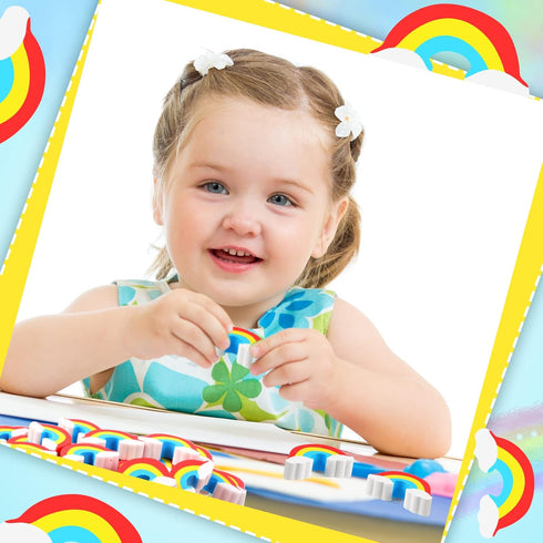 240 Pieces Rainbow Erasers for Kids, Bulk St. Patrick's Day Cute Classroom Prize Supplies