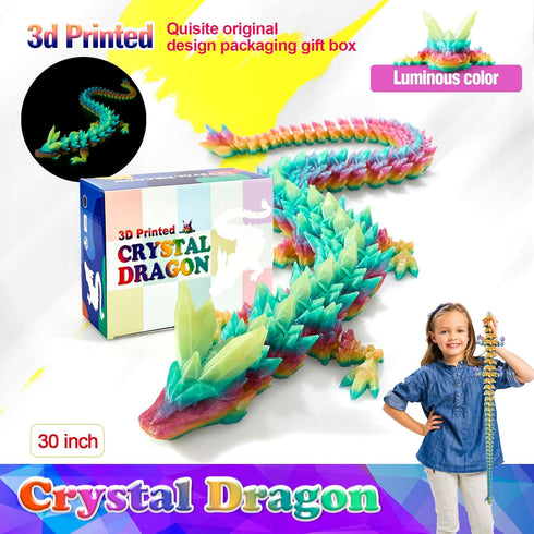 30 inch 3D Dark,3D 3-D 5-7,Desk Large Printed Dragon Glow in the Dragons Figurine Toy,Big Printed Dragon,Surprised Gift