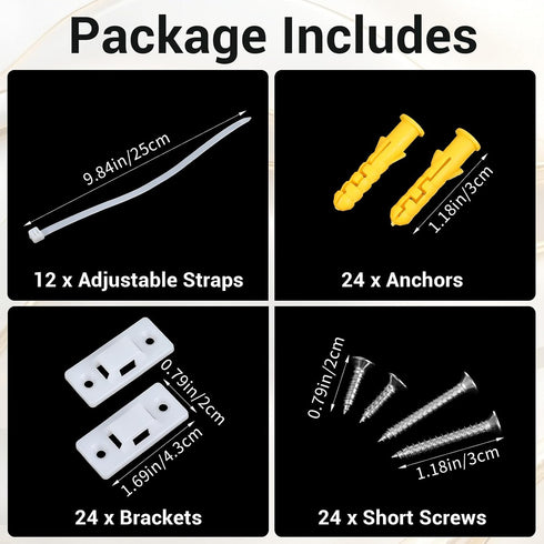 Bremorou 6 Set Dresser Anchors to Wall Furniture Straps Dresser Anchors for Baby Proofing Baby Proofing Anti Tip Kit