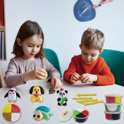 Themed,12 Set Air Dry Clay Kit for Kids - Animal Animals DIY Molding Clay Art Crafts for Kids Girls Boys Easter Gifts