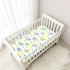 miaozhen 1 Pack 52x28 Cotton Crib Sheets for Baby Boys Girls Soft Stretchy Cartoon Elephants Blue and Yellow Toddler