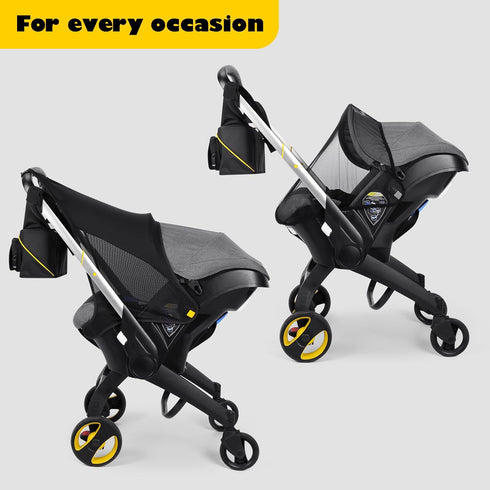 Travel Bag for Doona Infant Car Seat Stroller, Organizer Bag with Cup Holder, Phone & Wipes Pockets, Large Capacity