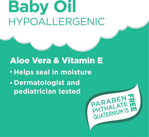 Generic 20 oz Equate Baby Oil with Aloe Vera and Vitamin E, Hypoallergenic, Lightly Scented, fl