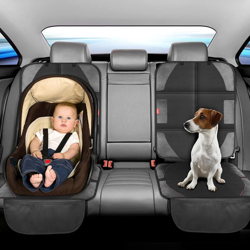 600D 1 Pack Car Seat Protector with Thickest Padding,Waterproof with Storage Pockets,Non-Slip Pets Fabric Child Baby