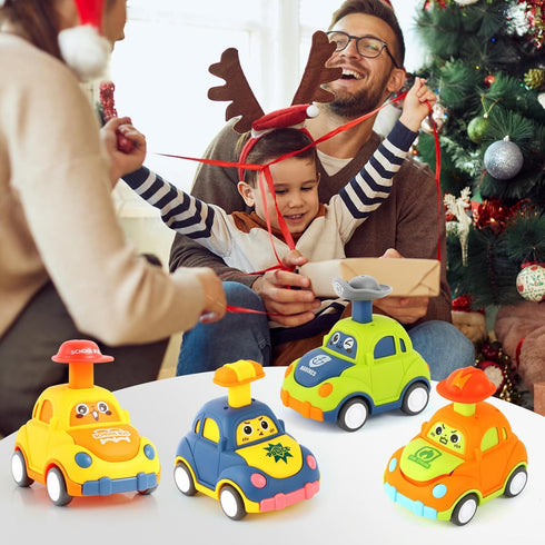 Car Toys for Toddlers 1-3, One Year Old Boy Birthday Gift, Pull Back City Vehicle Toys for Kids Party Favors