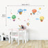 DECOWALL DA-1406B Animal Hot Air Balloons Wall Stickers, Peel and Stick Removable Decals for Kids Nursery Bedroom Décor