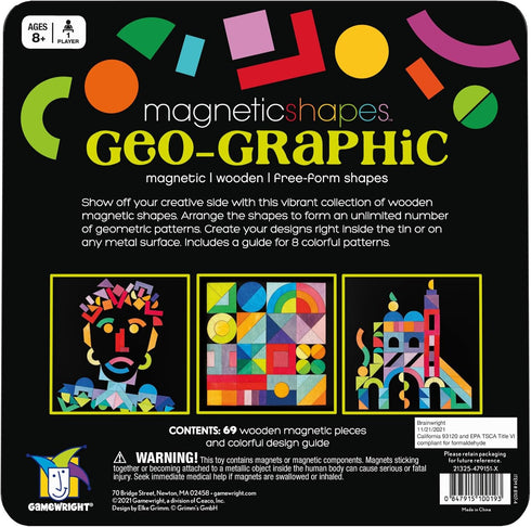 Brainwright – Magnetic Shapes - Magnetic Wooden Free-Form Shapes Puzzle for Ages 8 and Up, Travel Fun