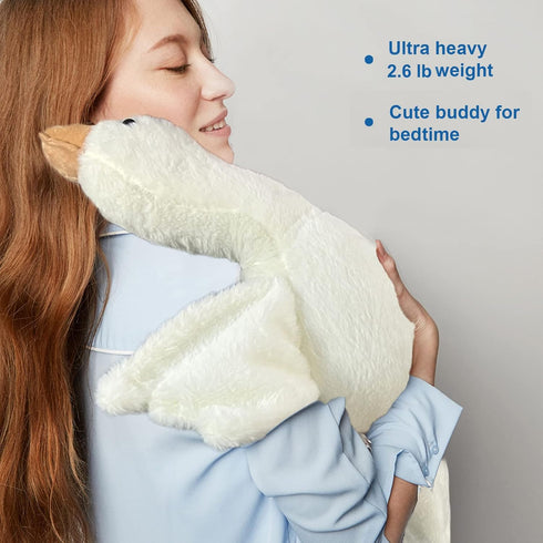 Doireum 2.6 lbs 19.68" Swan Stuffed Animal, Weighted Plush Swan Toy Goose Weighted Plush Animals Duck Stuffed Animals