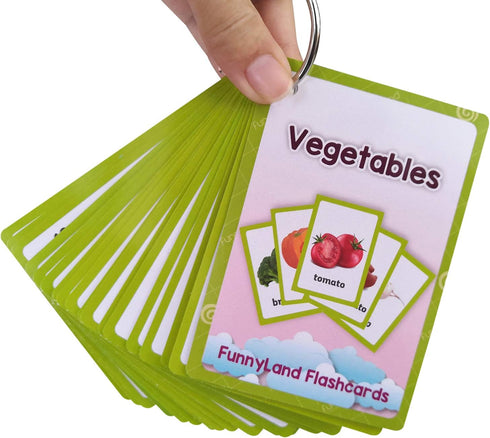 Richardy Fruits/Vegetable/Foods/Food Quantities Flash Cards English Flash Cards Pocket Card Learning Toys for Children