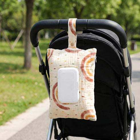 Dovbuqu 8.6 5.5 Inch Wipe and Diaper Pouch, Reusable Wipes Pouch with Convenient Dispenser Design, Ideal for Stroller