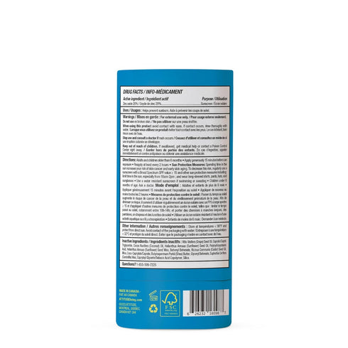 30, 2.1 ATTITUDE Mineral Sunscreen Stick for Kids, SPF EWG Verified, Plastic-Free, Broad Spectrum UVA/UVB Protection