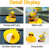 wonuu Rubber Duck Car Ornaments, Cool Yellow Duck Dashboard Decorations with Squeaky Glasses and Propeller Helmet