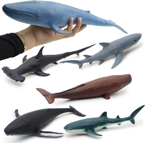 Mostop Sea Animal Toy for Kids 6 Pack 14.5'' Large Size Ocean