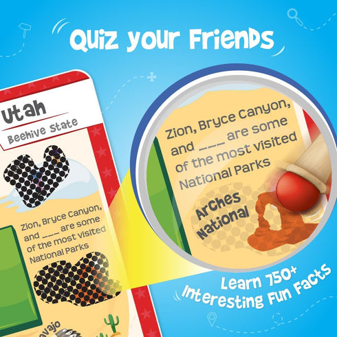 Imagimake Mapology USA Flash Cards | Learn United States Flags and State Shapes | Ages 8-12 | Educational Toy